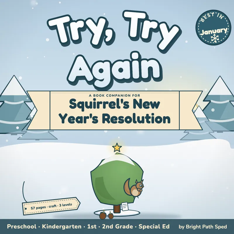 Squirrel's New Year Book Companion January Preschool Kindergarten 1st 2nd Sped, image 1 of 4