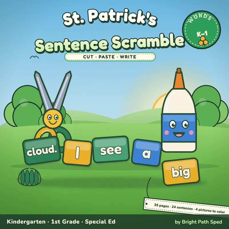 St. Patrick's Sentence Scramble Worksheets, image 1 of 4