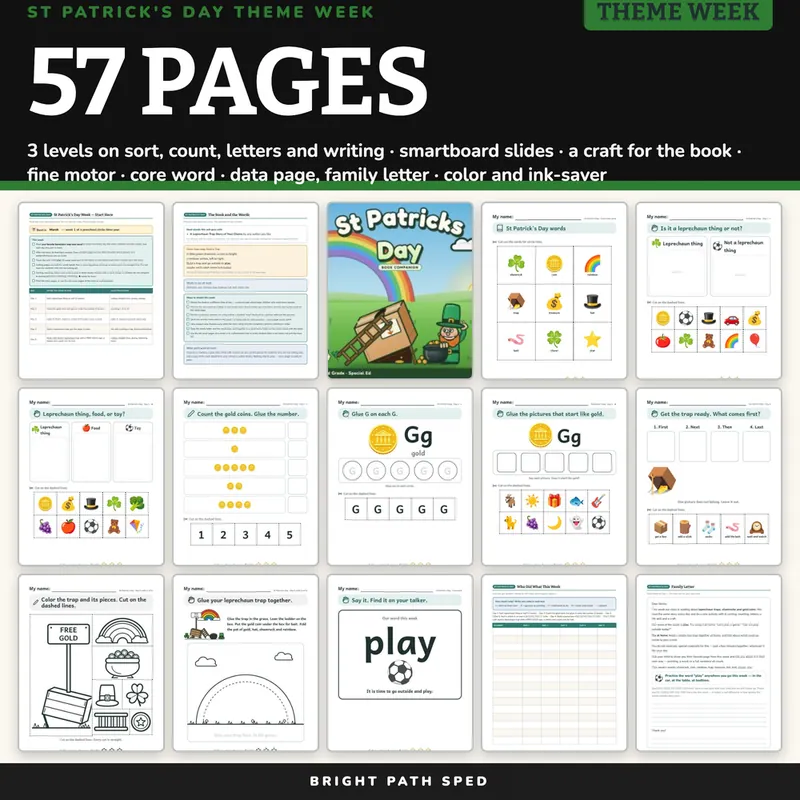 St Patricks Day Book Companion March Preschool Kindergarten 1st 2nd Special Ed, image 4 of 4