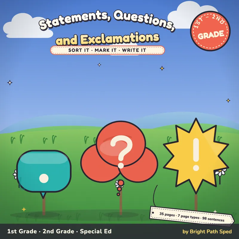Statements, Questions, and Exclamations Worksheets, image 1 of 4