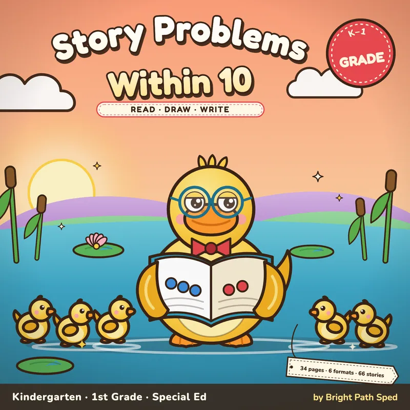 Story Problems Worksheets Within 10, image 1 of 4