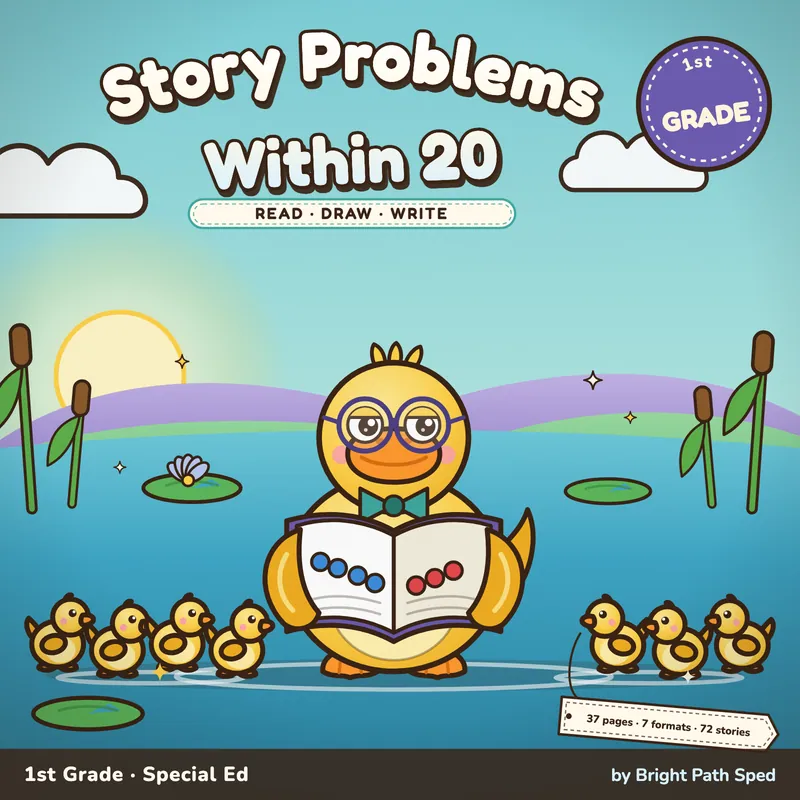 Story Problems Worksheets Within 20, image 1 of 4