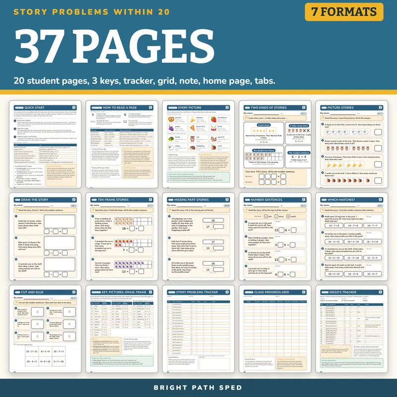 Story Problems Worksheets Within 20, image 4 of 4