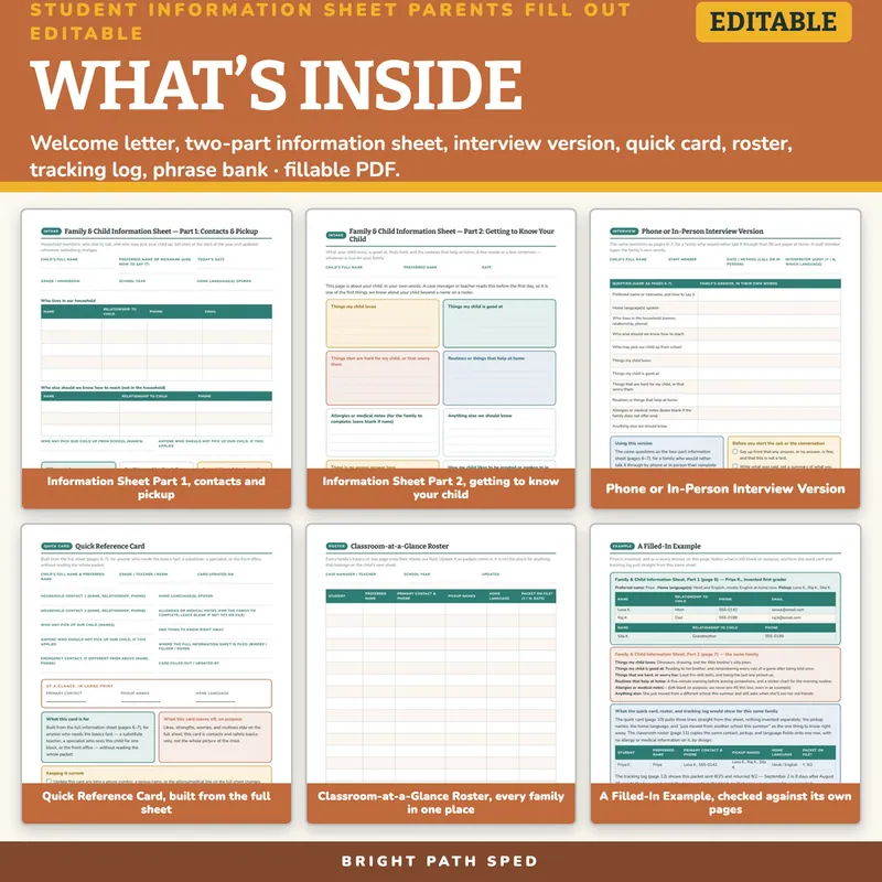 Student Information Sheet Parents Fill Out, image 2 of 4