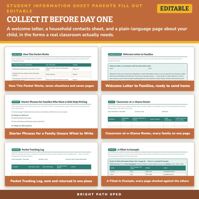 Student Information Sheet Parents Fill Out, image 3 of 4