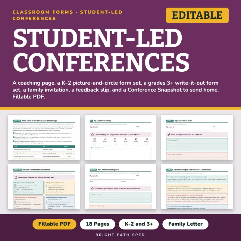 Student Led Conferences Editable, image 1 of 4
