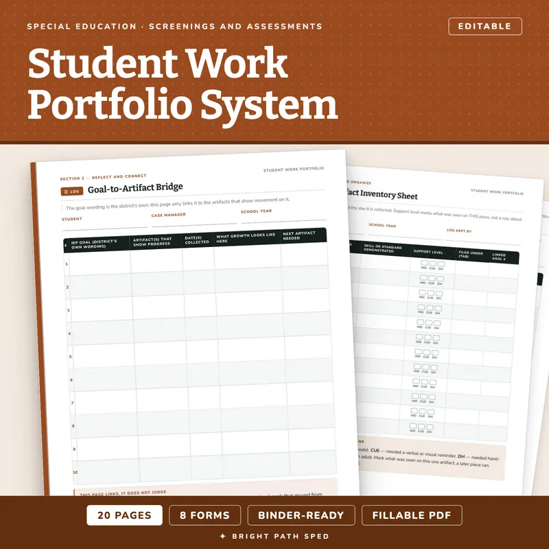 Student Work Portfolio Documentation System Editable, image 1 of 4