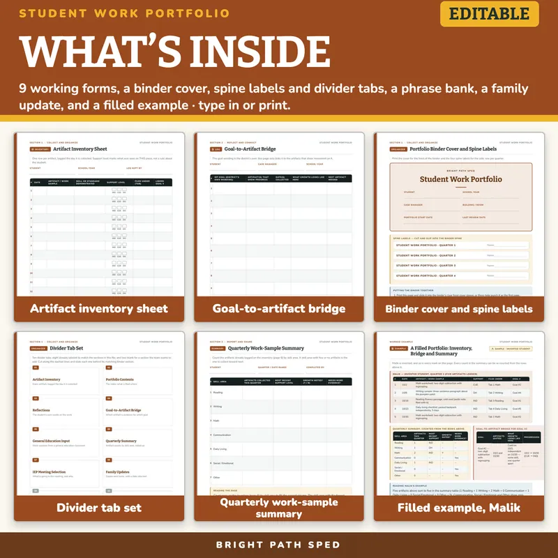Student Work Portfolio Documentation System Editable, image 2 of 4