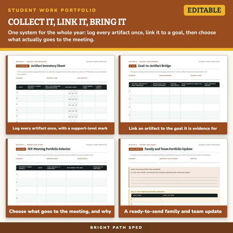 Student Work Portfolio Documentation System Editable, image 3 of 4