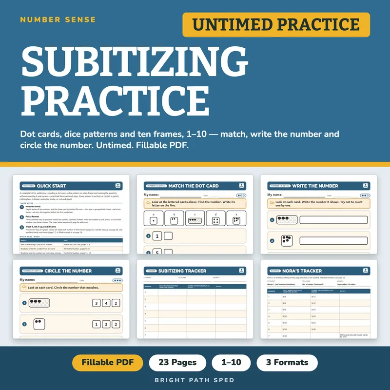 Subitizing Practice Worksheets, image 1 of 4
