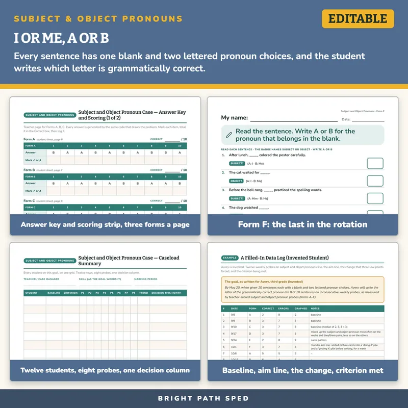 Subject and Object Pronouns Progress Monitoring Probes, image 3 of 4