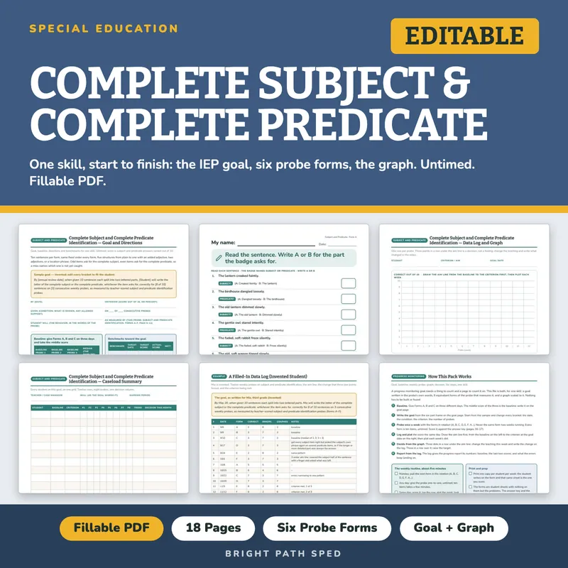 Subject and Predicate Progress Monitoring Probes, image 1 of 4