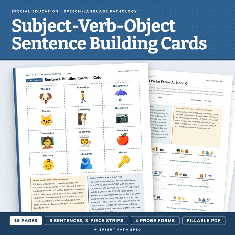 Subject Verb Object Picture Cards, image 1 of 4