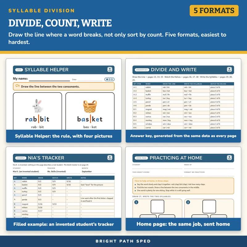Syllable Division Worksheets, image 3 of 4