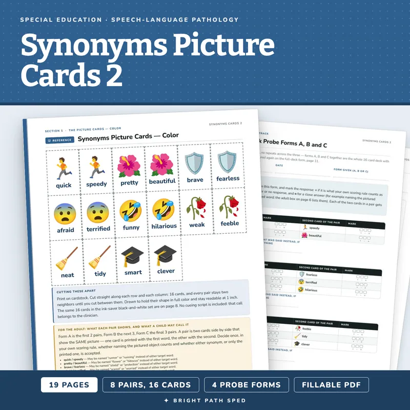 Synonyms Picture Cards 2, image 1 of 4