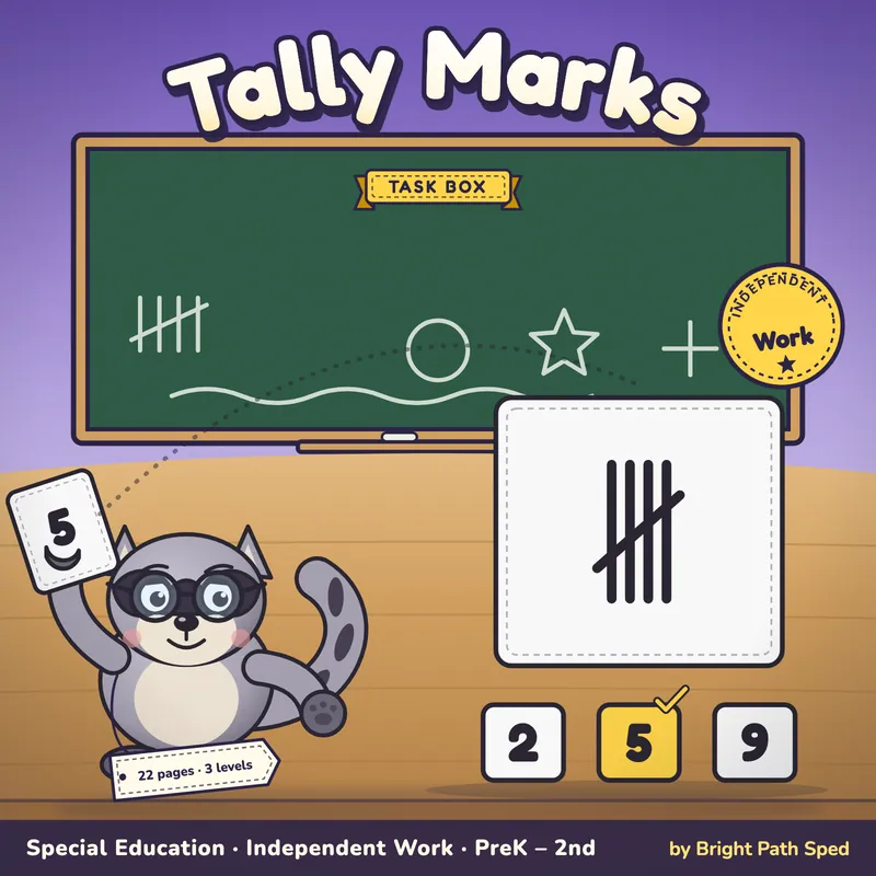 Tally Marks 1-10 Task Box, image 1 of 4