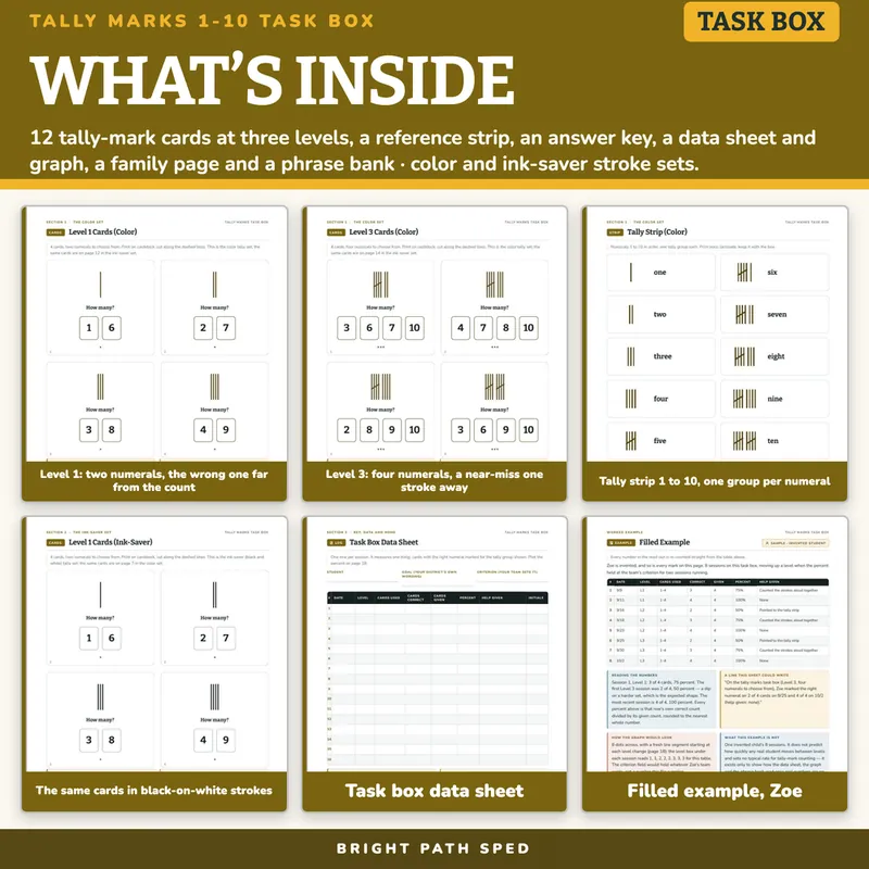 Tally Marks 1-10 Task Box, image 2 of 4
