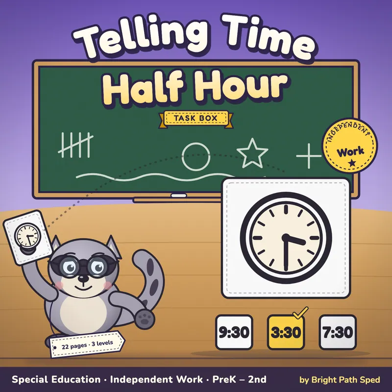 Telling Time Half Hour Task Box, image 1 of 4