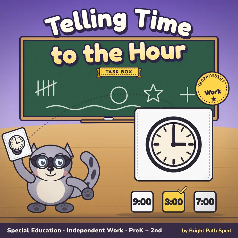 Telling Time to the Hour Task Box, image 1 of 4