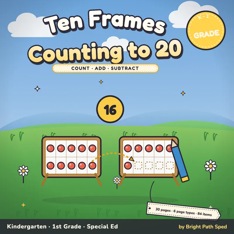 Ten Frames Worksheets, image 1 of 4