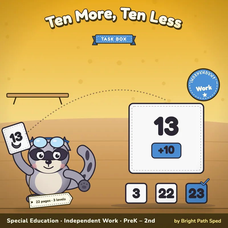 Ten More or Ten Less Task Box, image 1 of 4