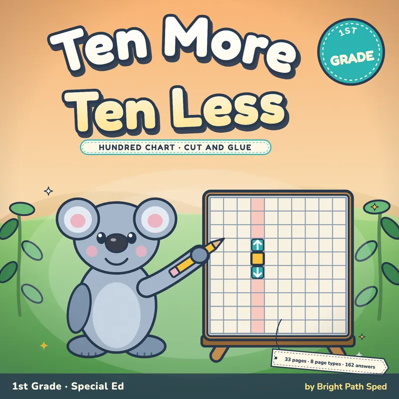Ten More Ten Less Worksheets, image 1 of 4