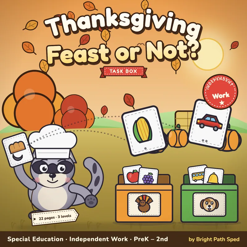 Thanksgiving Feast Sort Task Box, image 1 of 4