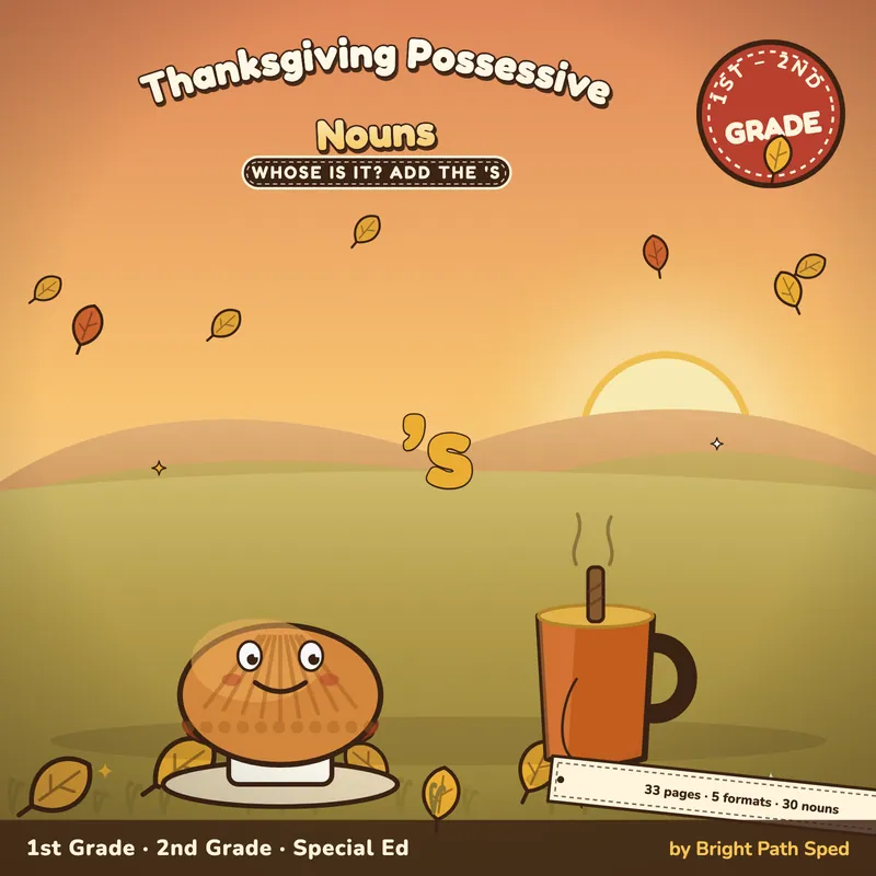 Thanksgiving Possessive Nouns Worksheets, image 1 of 4