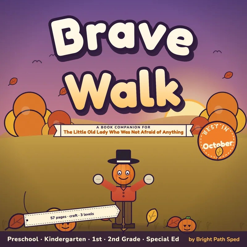 The Little Old Lady Who Was Not Afraid of Anything Book Companion PreK K 1st 2nd, image 1 of 4