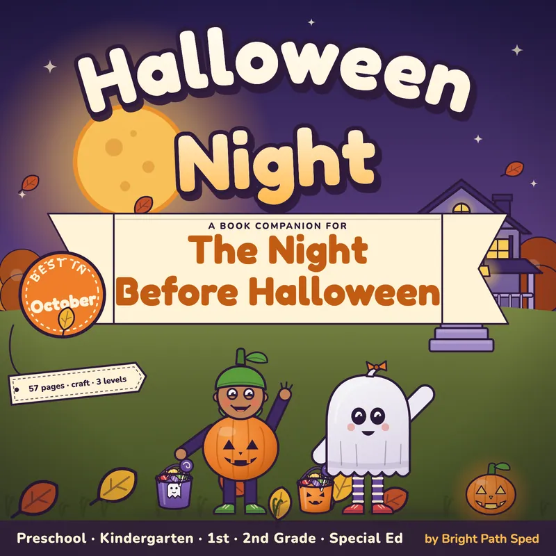 The Night Before Halloween Book Companion October PreK K 1st 2nd Special Ed, image 1 of 4