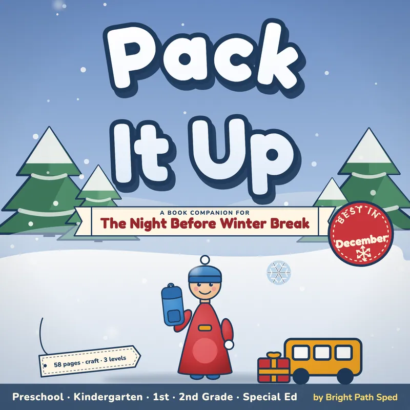 The Night Before Winter Break Book Companion December PreK K 1st 2nd, image 1 of 4