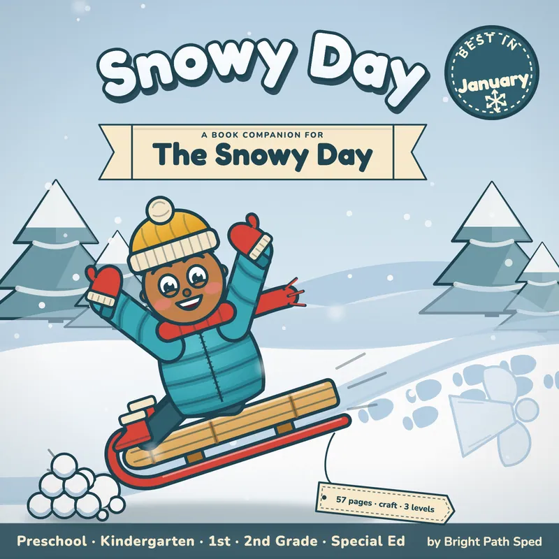 The Snowy Day Book Companion January Preschool Kindergarten 1st 2nd Special Ed, image 1 of 4