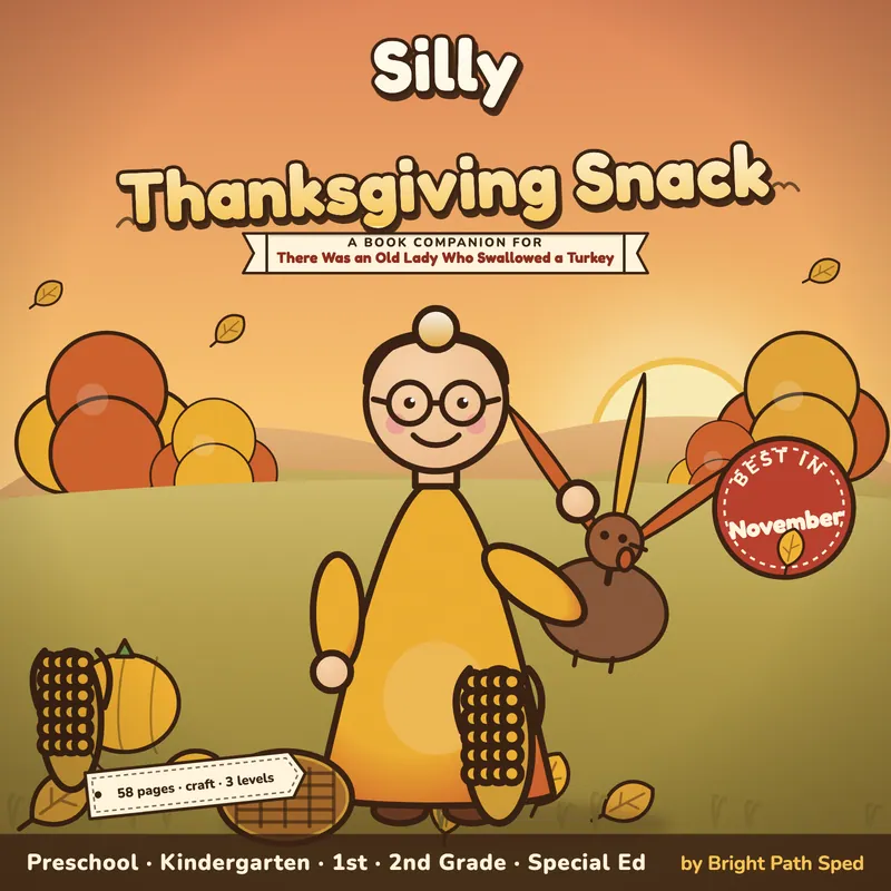There Was an Old Lady Who Swallowed a Turkey Book Companion November PreK-2nd, image 1 of 4