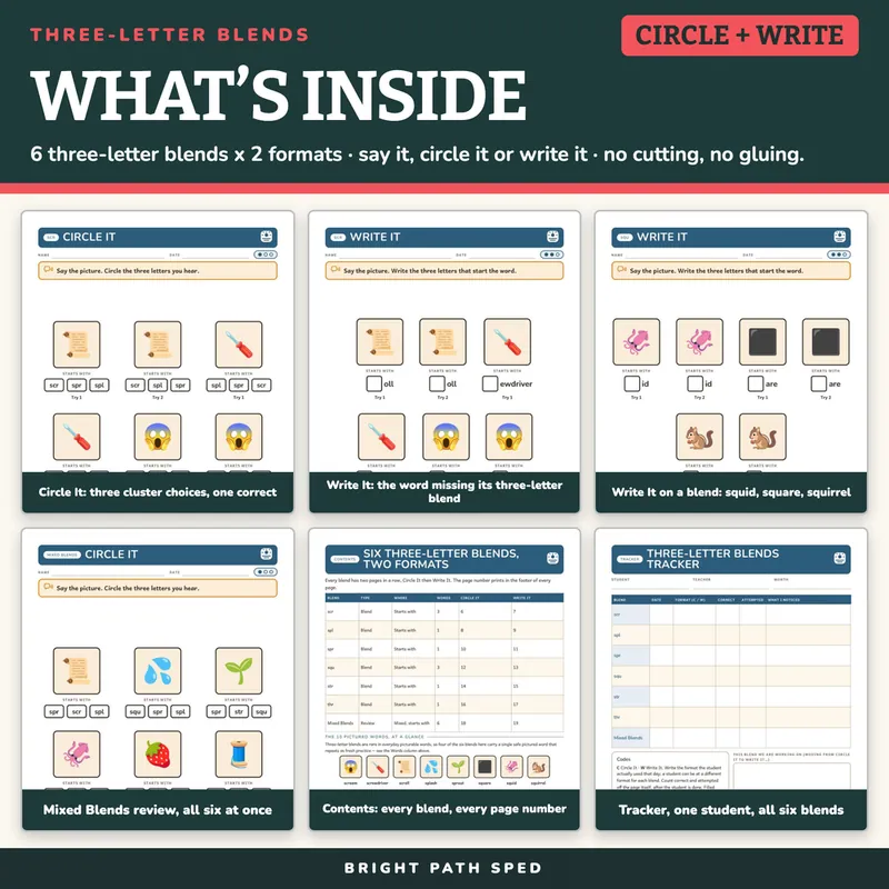 Three-Letter Blends Worksheets, image 2 of 4