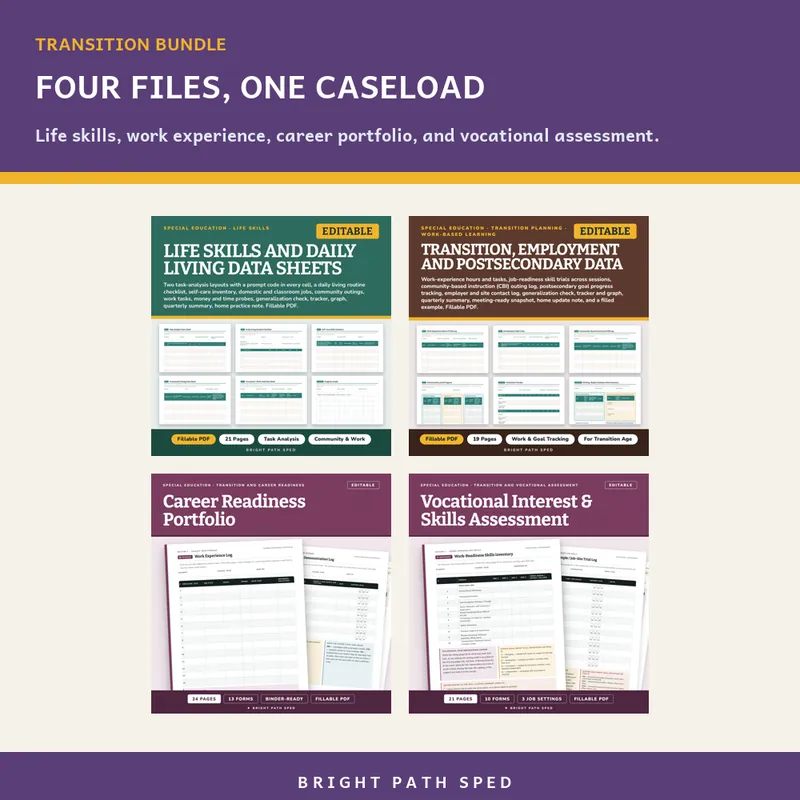 Transition and Life Skills Data Sheets Bundle, image 2 of 3