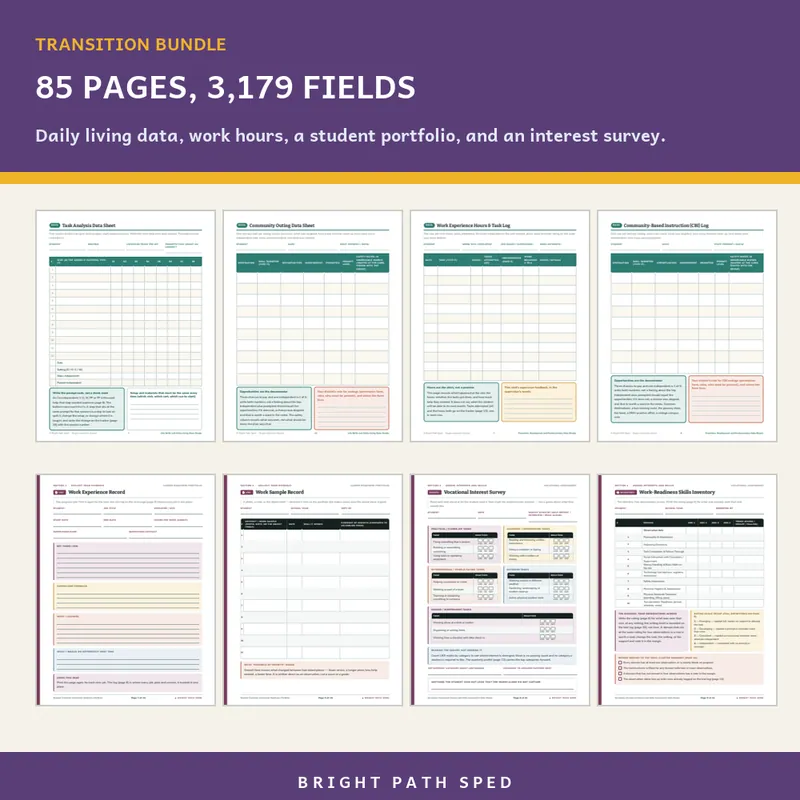 Transition and Life Skills Data Sheets Bundle, image 3 of 3