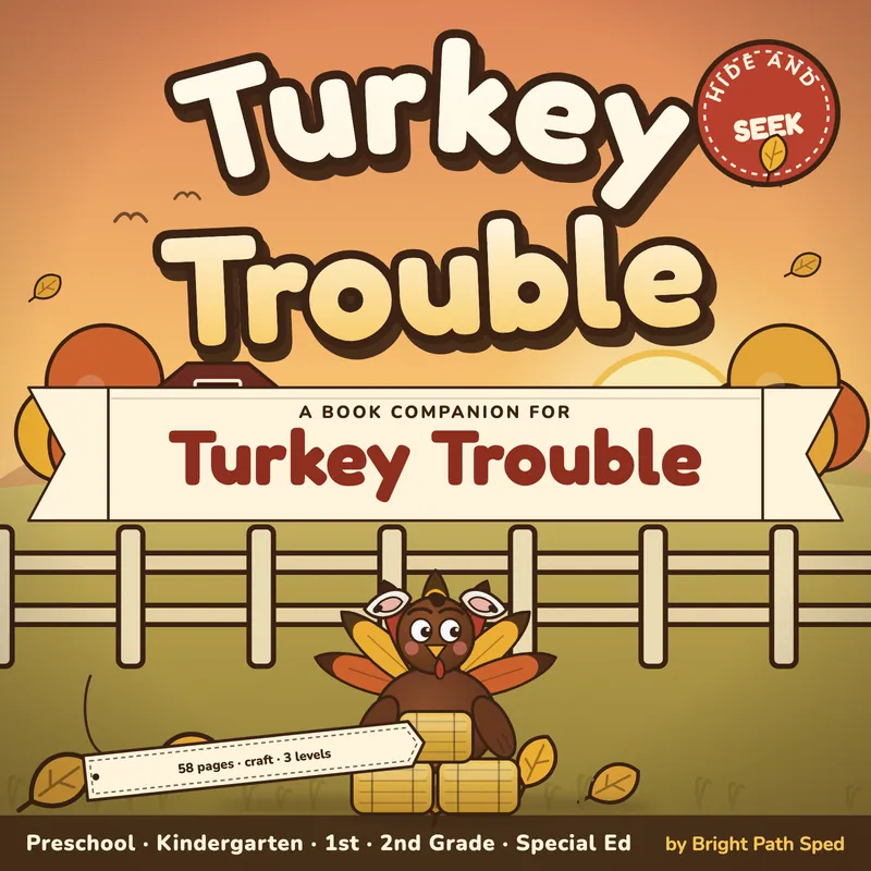 Turkey Trouble Book Companion PreK-2nd Grade Special Ed, image 1 of 4