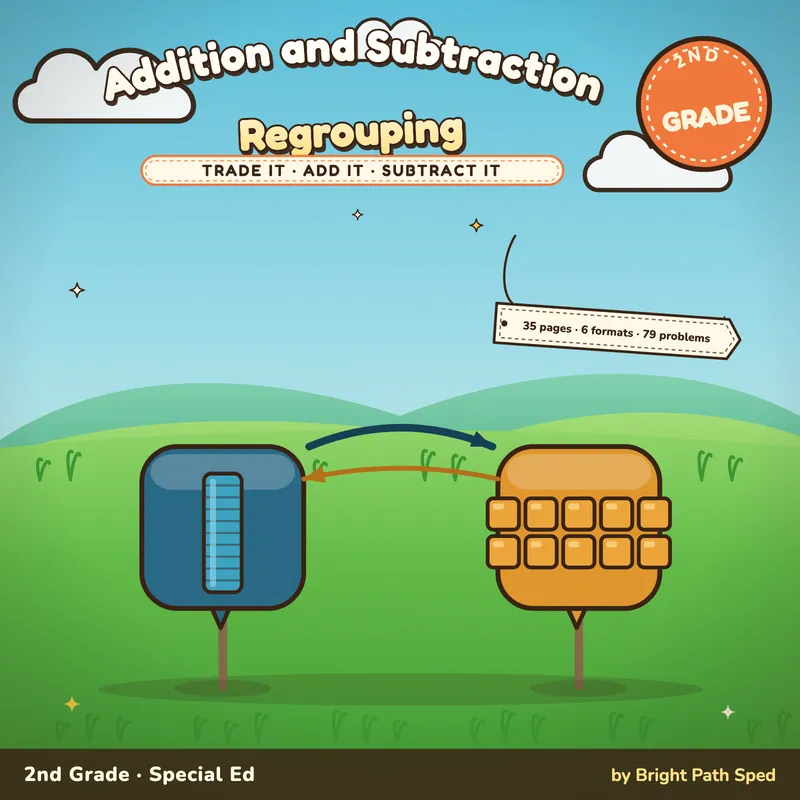Two-Digit Addition and Subtraction Regrouping Worksheets, image 1 of 4