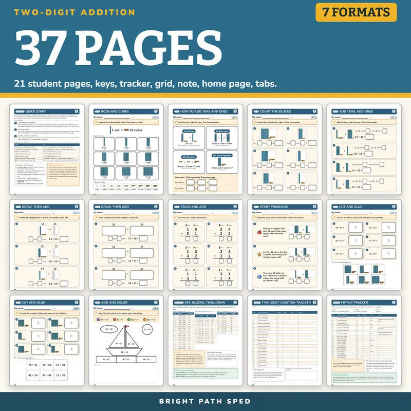 Two-Digit Addition Worksheets, image 4 of 4