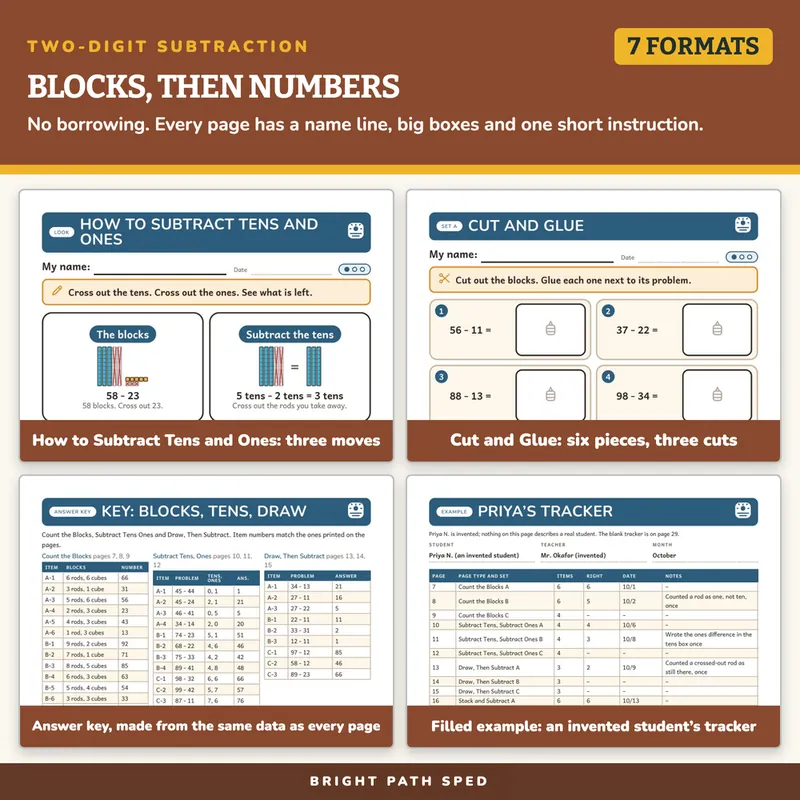 Two-Digit Subtraction Worksheets, image 3 of 4