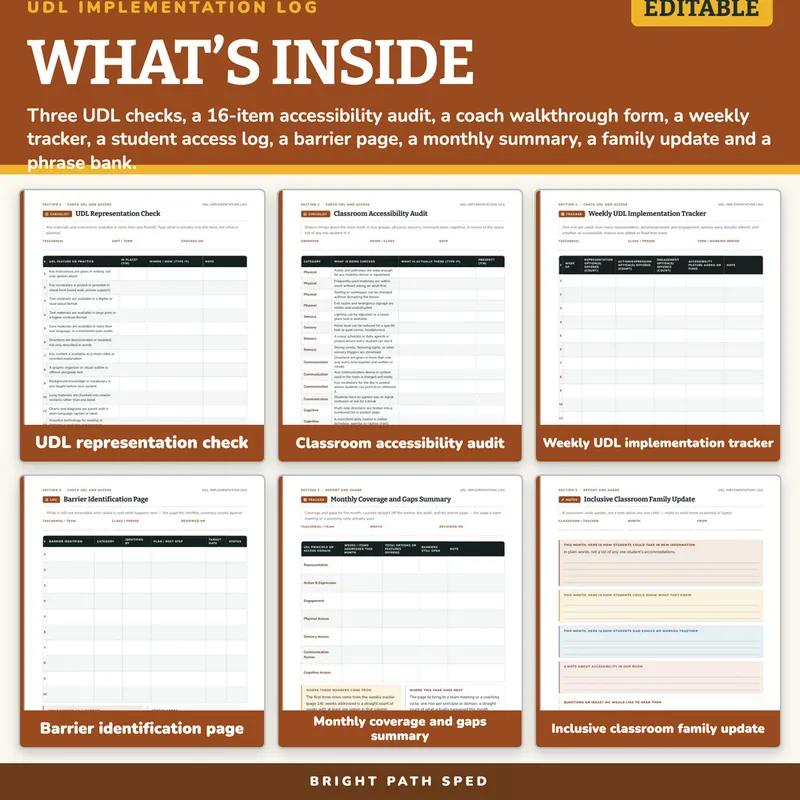UDL Implementation Log Editable, image 2 of 4