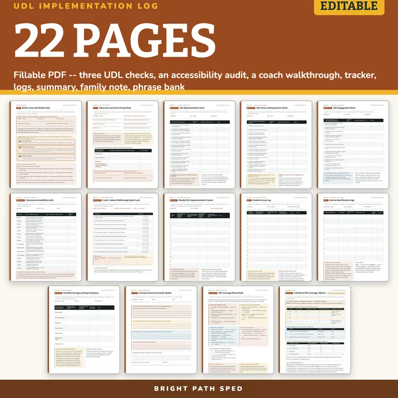 UDL Implementation Log Editable, image 4 of 4