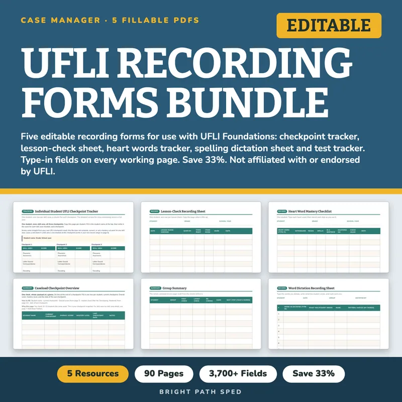 UFLI Recording Forms Bundle, image 1 of 3