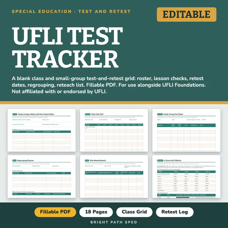 UFLI Test Tracker Editable, image 1 of 4