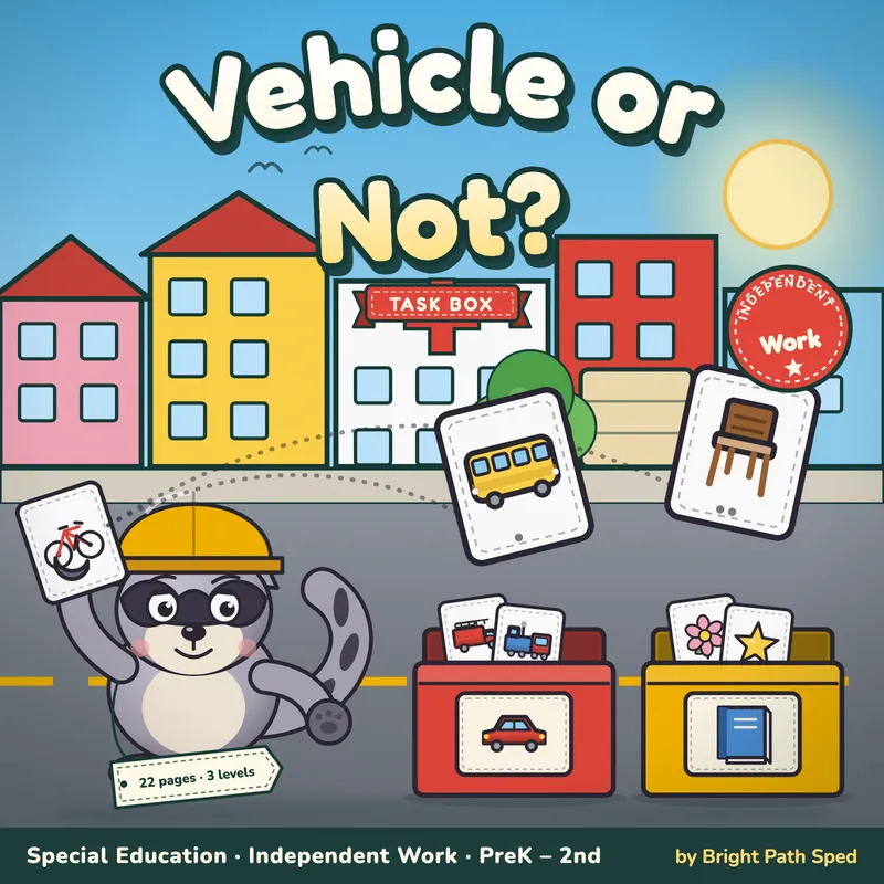 Vehicle vs Not a Vehicle Sort Task Box, image 1 of 4