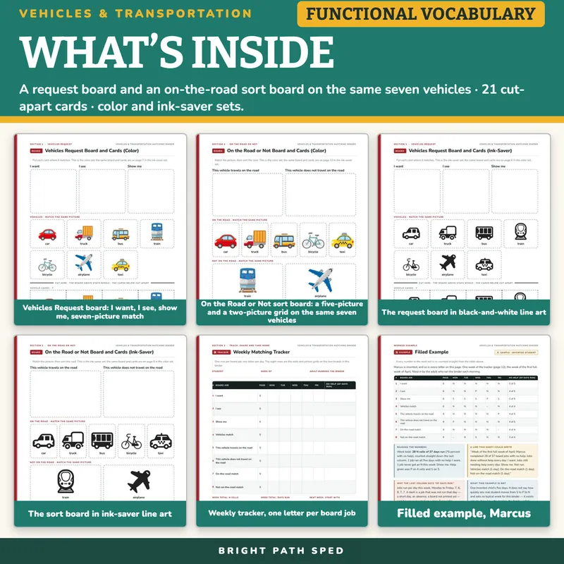Vehicles & Transportation Matching Binder, image 2 of 4