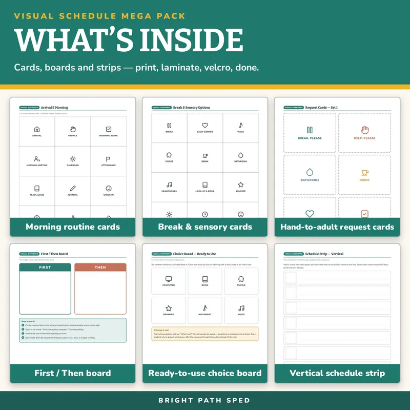 Visual Schedule Cards for Special Education, image 2 of 4