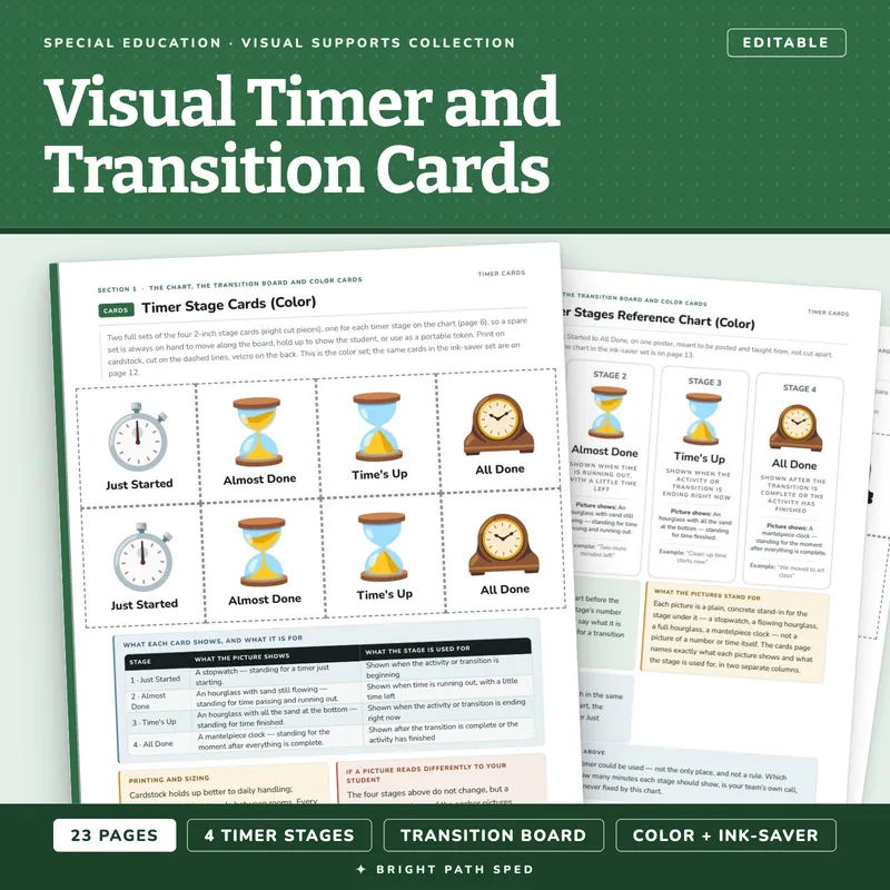 Visual Timer and Transition Warning Cards, image 1 of 4