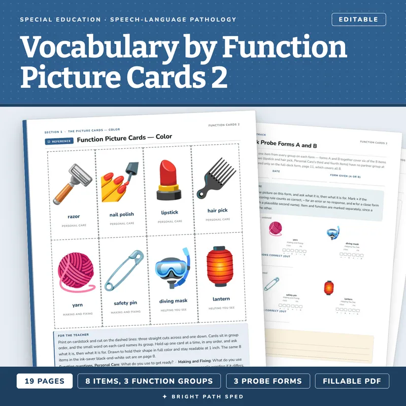 Vocabulary by Function Picture Cards 2, image 1 of 4
