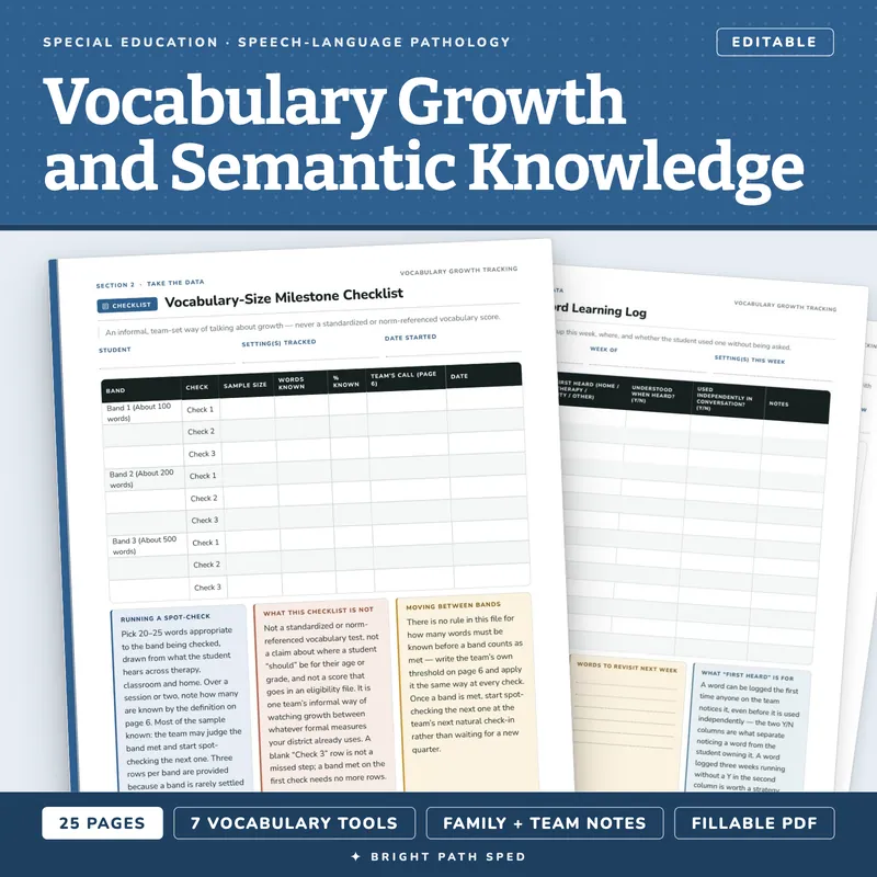 Vocabulary Growth and Semantic Knowledge Progress Monitoring Editable, image 1 of 4